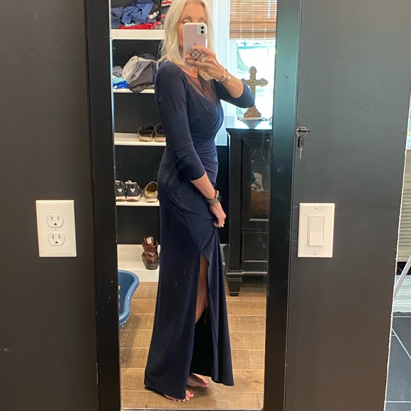 Ralph Lauren Navy formal gown - Picture 2 of 5